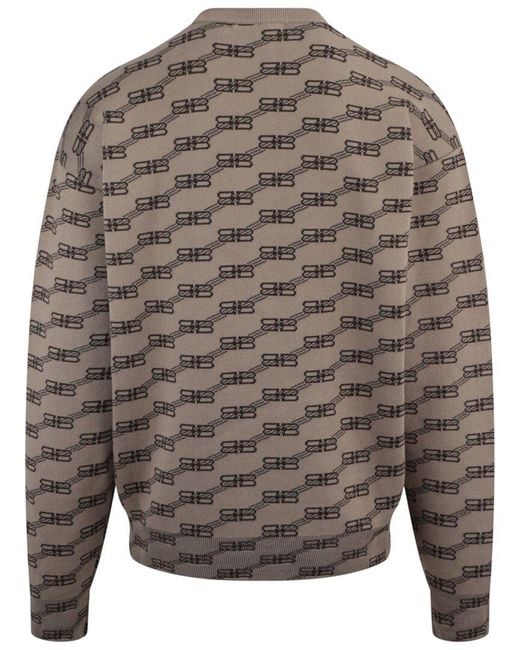 Balenciaga Gray Wool-Blend Sweater for men