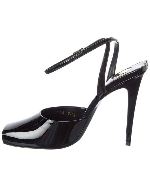Saint Laurent Black La Scandale 110 Patent Sandal