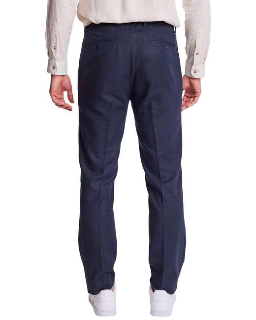 Paisley & Gray Blue Downing Linen-Blend Pant for men