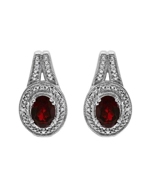 Haus of Brilliance Multicolor Colorful Gemstones 3.15 Ct. Tw. Diamond & Garnet Stud Earrings