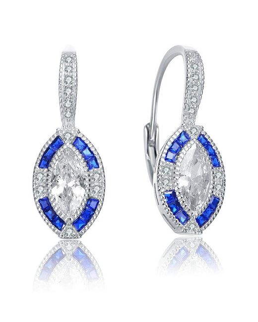 Rachel Glauber Blue Silver Earrings