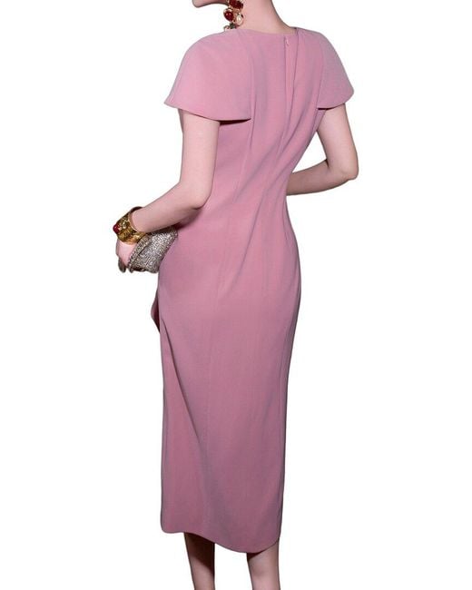 BURRYCO Purple Short Sleeve Midi Dress