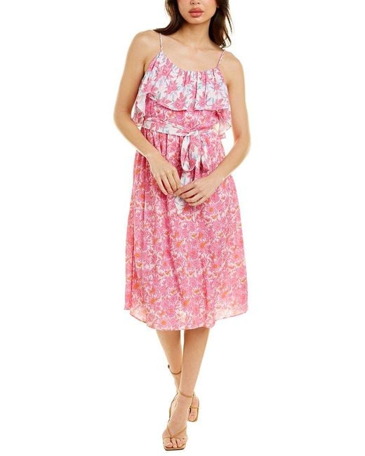 CELINA MOON Pink Braided Mini Dress