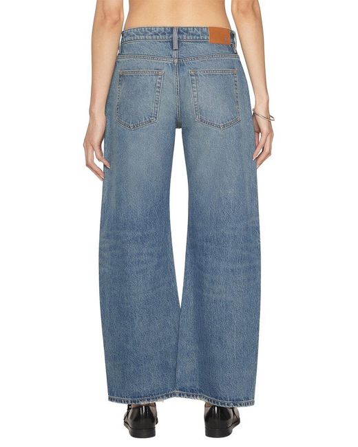 EB DENIM Blue Enzo Cropped Mid Rise Barrel Jean
