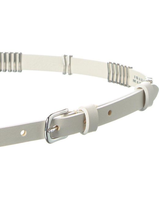 Isabel Marant White Odena Leather Belt