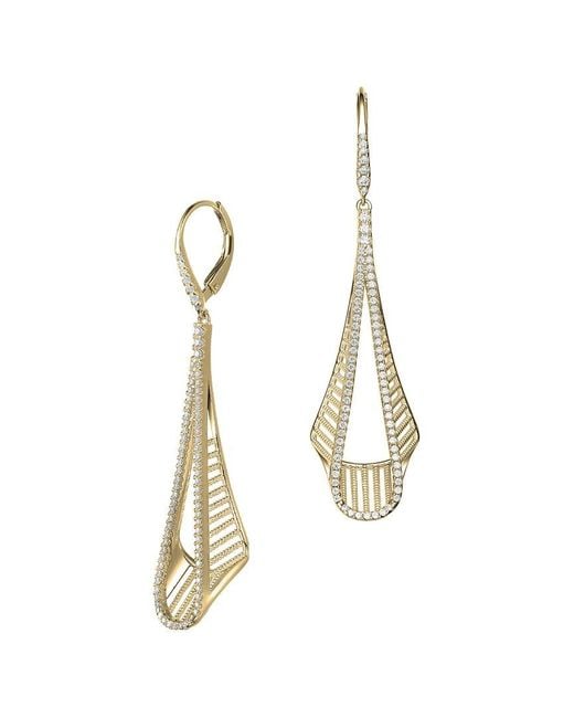 Genevive Jewelry White 14k Over Silver Cz Earrings