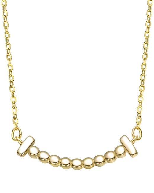 Genevive Jewelry Metallic 14K Plated Bar Necklace