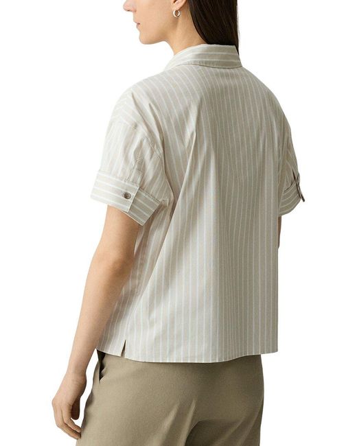 Theory White Cuff Pocket Shirt
