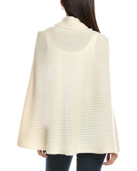 Forte Natural Cashmere Circular Rib Cashmere & Wool-Blend Poncho