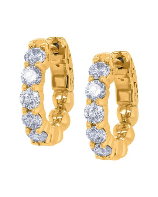 Diana M Metallic Fine Jewelry 14k 1.00 Ct. Tw. Diamond Halfway Hoops