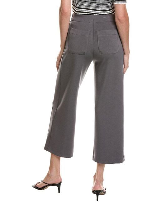 Tahari Gray Cropped Wide Leg Pant