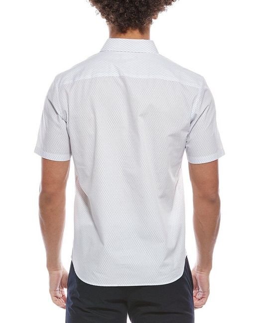 Theory White Irving Hex Geo Shirt for men