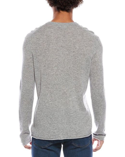 Amicale Cashmere Henley Cashmere Sweater in Grey for Men Lyst
