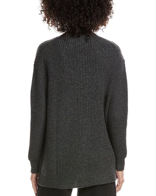 Forte Gray Boyfriend Wool & Cashmere-Blend Cardigan