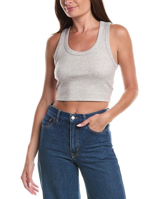 Susana Monaco Blue Fleece Racer Scoop Tank