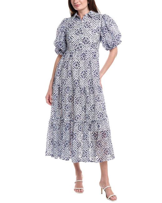 Gracia Blue Lace Midi Dress