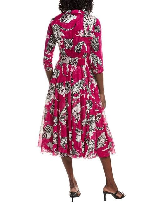 Samantha Sung Red Aster Midi Dress
