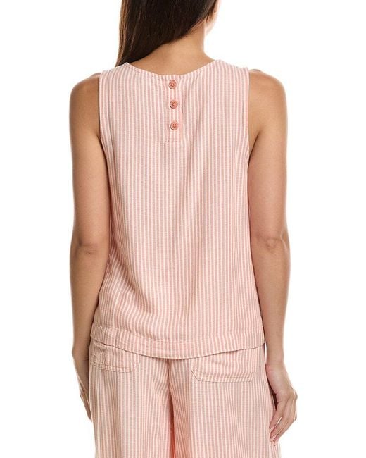 Splendid Pink Linen Blend Shell Tank Top