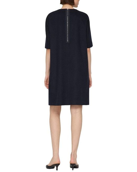Lafayette 148 New York Blue Camel Shift Dress