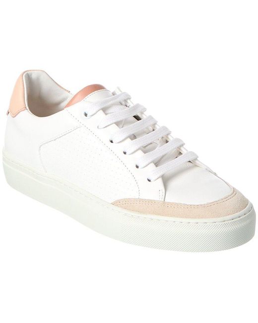 Reiss White Ashley Leather Suede Sneaker