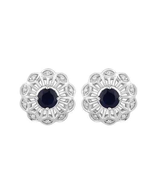 Diana M Blue Fine Jewelry 14k 0.60 Ct. Tw. Diamond & Sapphire Studs