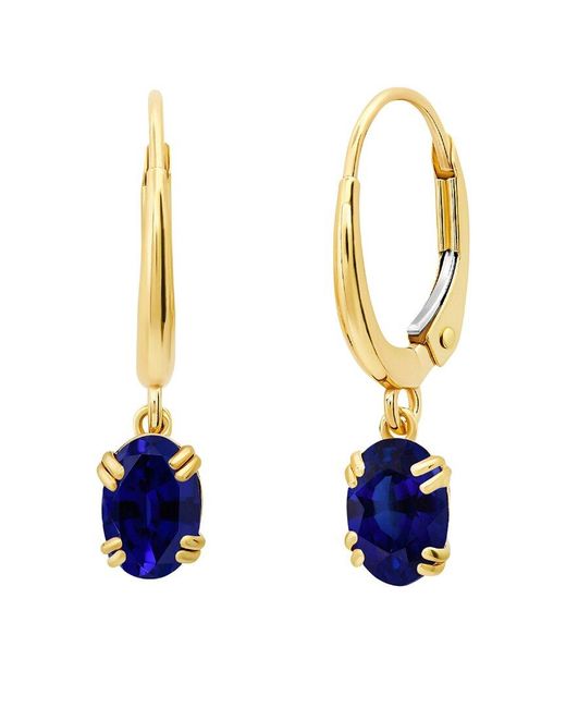 MAX + STONE Max + Stone 14k 0.99 Ct. Tw. Created Blue Sapphire Dangle Earrings