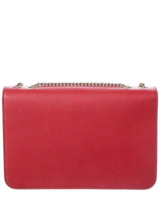 Gucci Red Interlocking G Leather Shoulder Bag