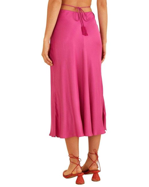Farm Rio Pink Midi Skirt