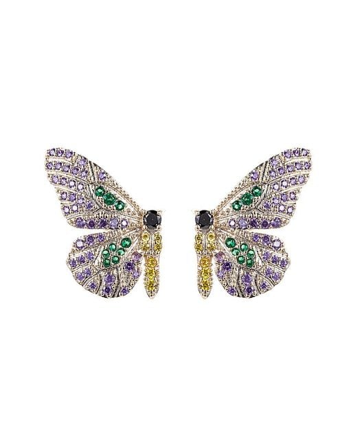 Eye Candy LA Multicolor Cz Purple Hairstreak Butterfly