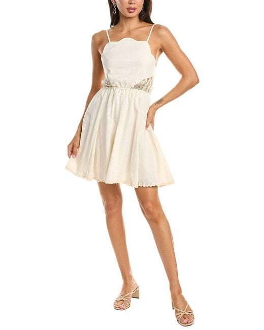 Fate Natural Sleeveless Linen-Blend Mini Dress