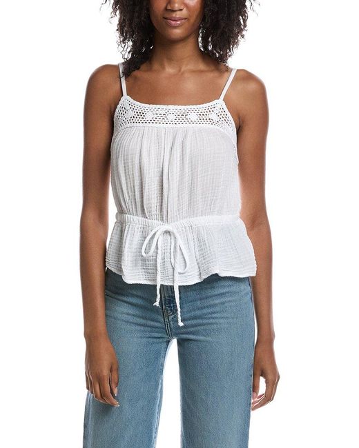 Michael Stars Blue Emelie Waist Tie Tank Top