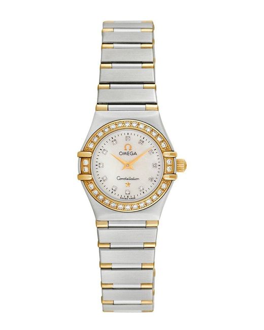 Omega Metallic Constellation Diamond Watch, Circa 1990S (Authentic Pre-Owned)