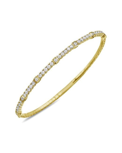 Forever Creations USA Inc. Metallic Forever Creations 14k 1.35 Ct. Tw. Diamond Flexible Bangle Bracelet