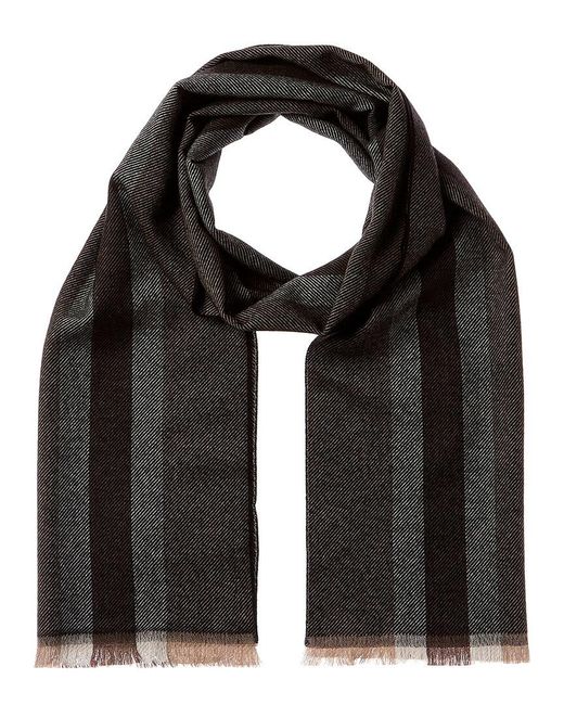 Gucci Black Gg Wool & Silk-Blend Scarf