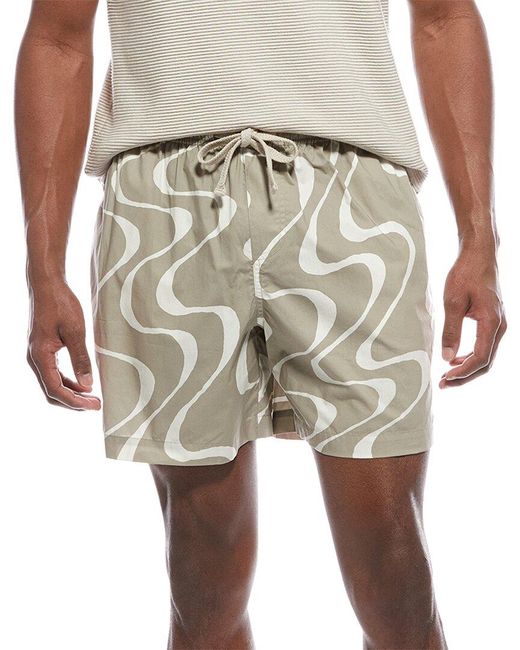 FRAME Natural Abstract Wave Graphic Short for men