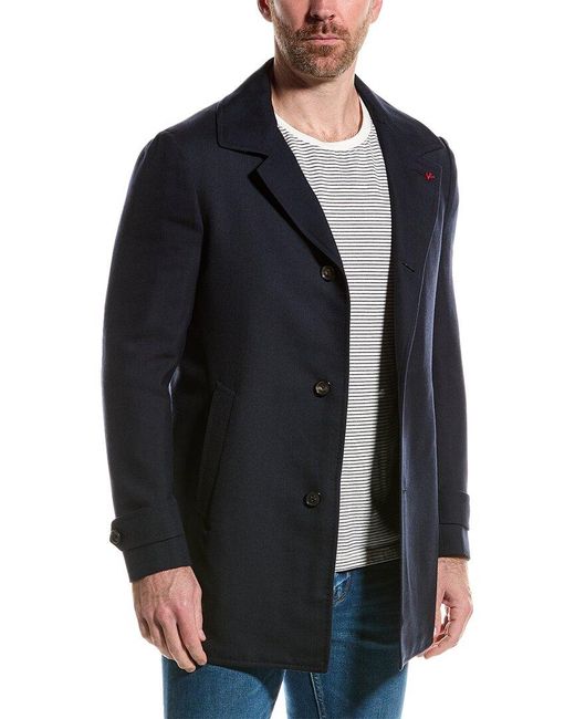 Isaia Blue Wool & Cashmere-blend Jacket for men