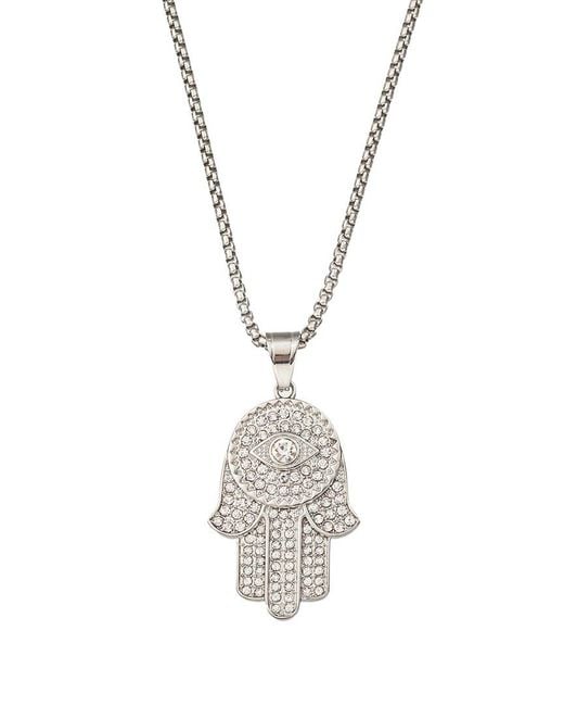 Eye Candy LA Metallic The Bold Collection Titanium Cz Jasper Necklace