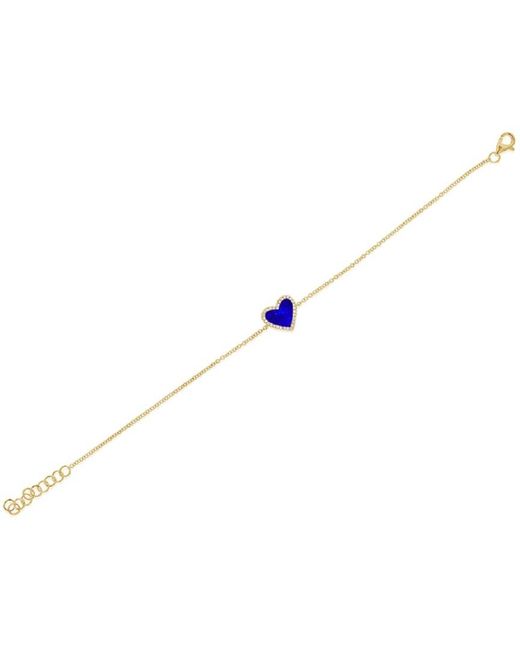 Sabrina Designs Multicolor 14K 0.70 Ct. Tw. Diamond & Lapis Heart Bracelet