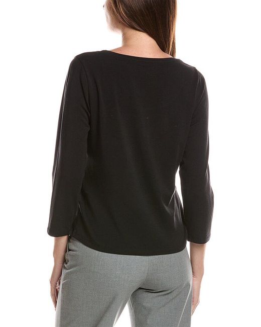 Eileen Fisher Black Scoop Neck Top