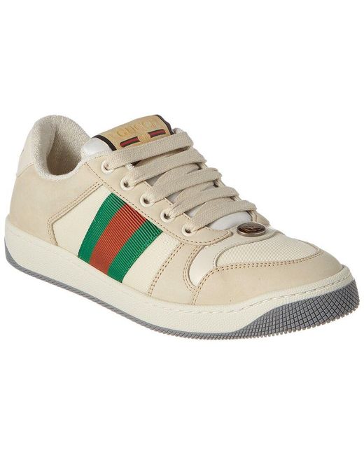 Gucci White Screener Leather Sneaker