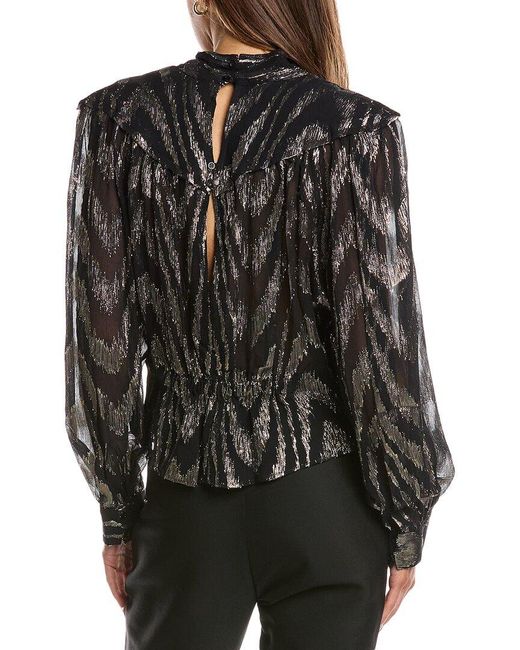 IRO Black Lila Silk-Blend Top