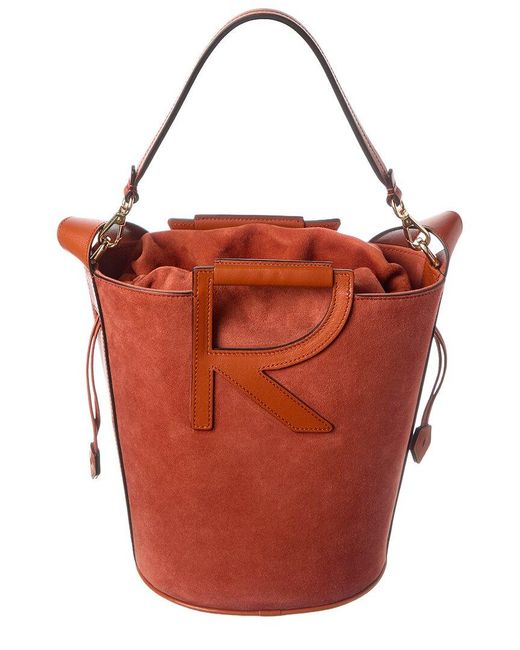 Roger Vivier Red Suede Bucket Bag