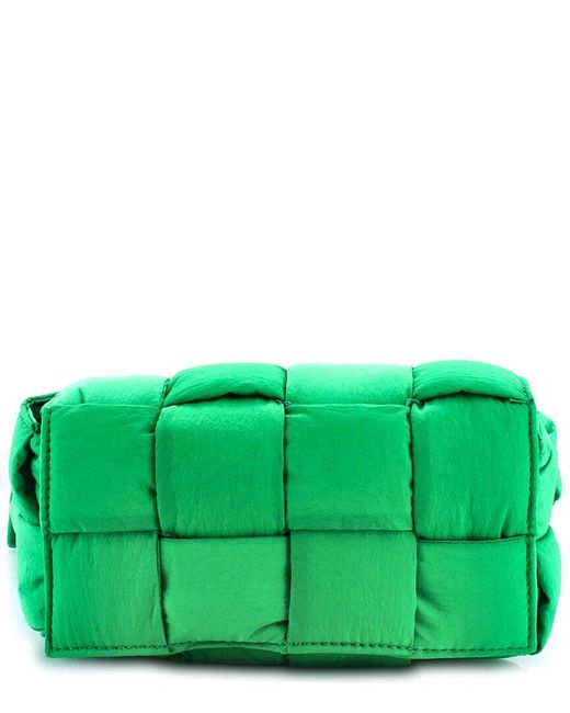Bottega Veneta Green Maxi Intrecciato Nylon Cassette Crossbody (authentic Pre- Loved)