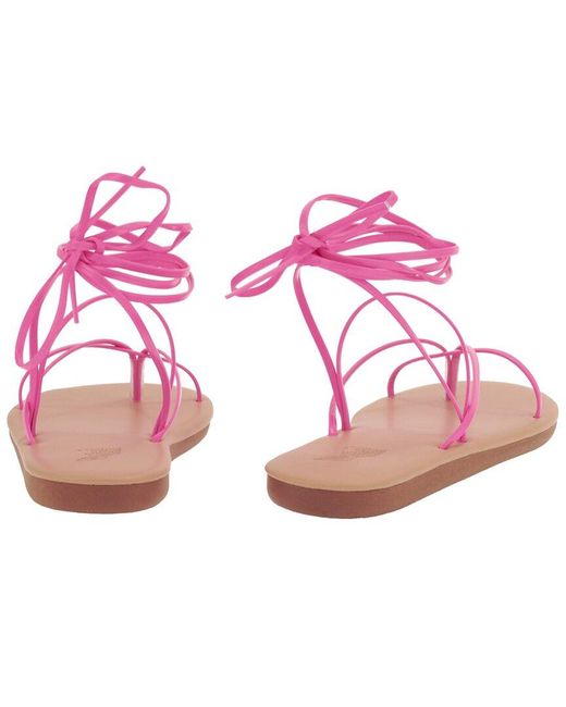 Ancient Greek Sandals Pink String Flip Flop Leather Sandal