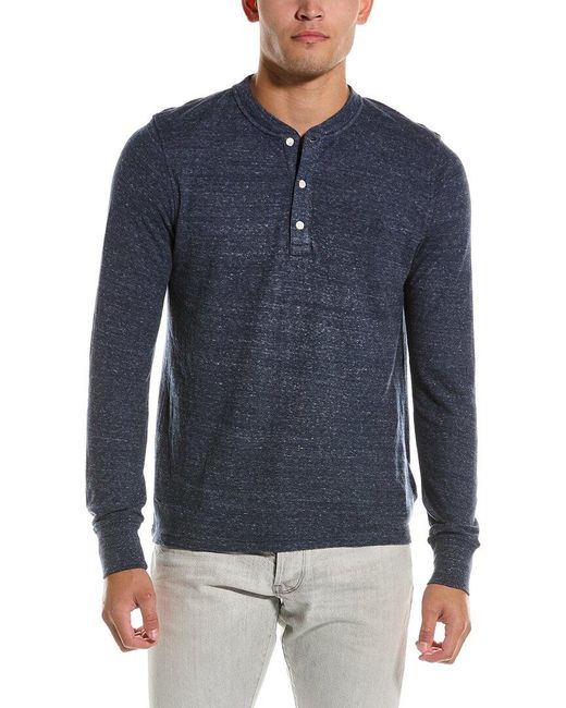 Brooks Brothers Blue Duofold Henley for men