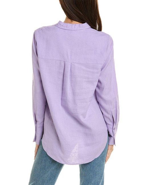 Ellen Tracy Purple Linen-blend Shirt