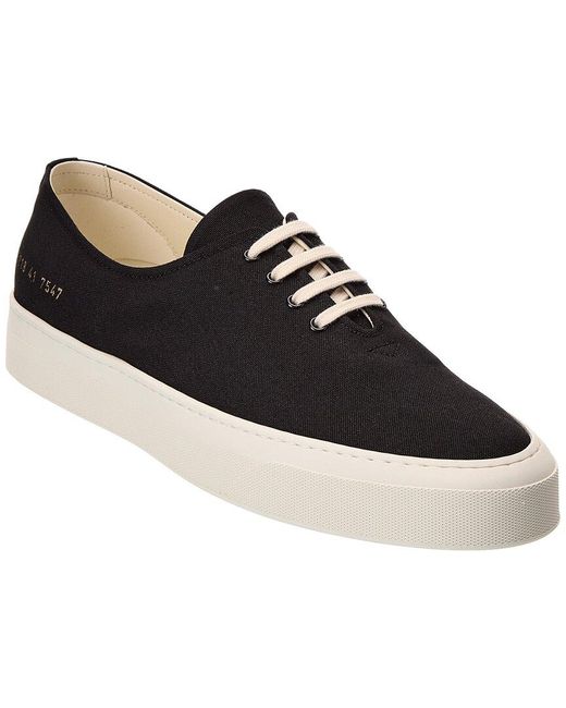Common Projects Black Four Hole Canvas Sneaker for men