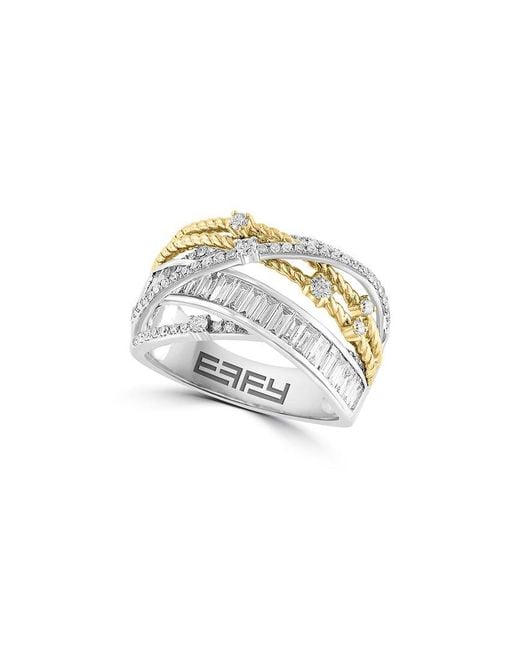 Effy Fine Jewelry White 14K Two-Tone 1.01 Ct. Tw. Diamond Ring