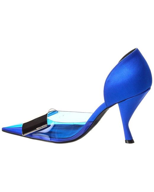 Sergio Rossi Blue Satin Pump