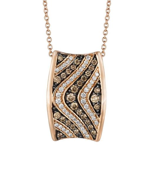Le Vian White Le Vian Chocolate Pave 14K Rose 0.57 Ct. Tw. Diamond Pendant Necklace